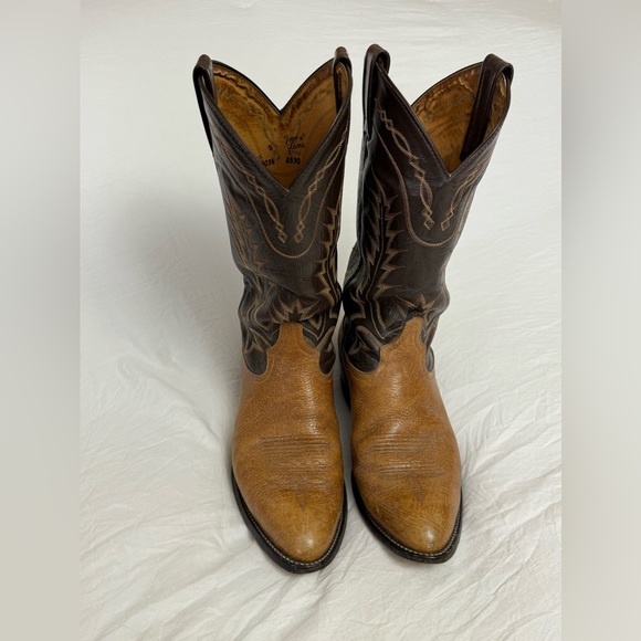 Tony Lama Black Label 6530 Western Cowboy Boots Brown Leather Men\'s Size 10B main image 9